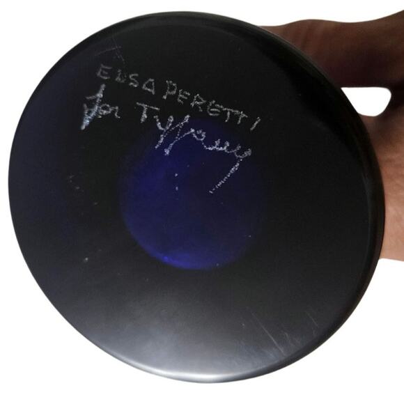 Tiffany & Co. Hand-Blown Blue Art Glass Vase Elsa Peretti Signed Home Decor - Picture 6 of 6